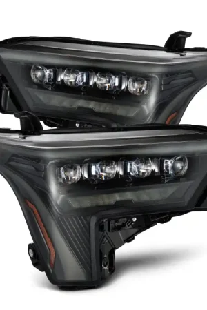 AlphaRex 22-23 Toyota Tundra NOVA-Series Headlights Alpha-Black w/Amber DRL - Req 810029 OR 810030 Express Delivery