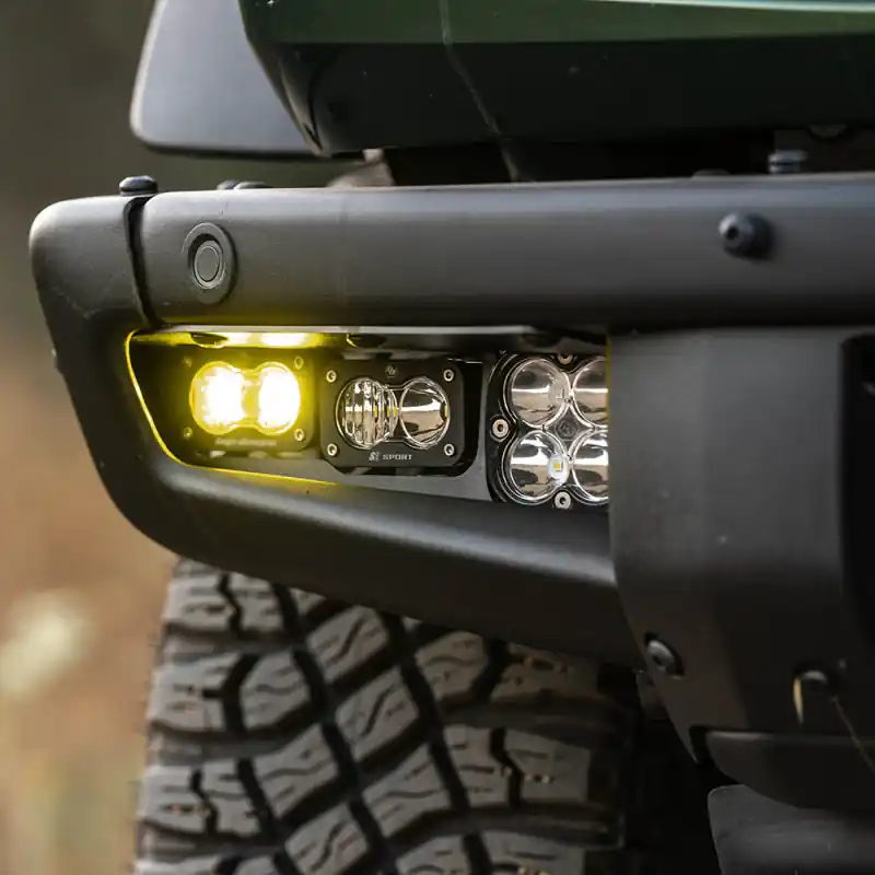 Baja Designs 21-22 Ford Bronco w/Steel Bumper S2 SAE Pro Fog Pocket Light Kit - Amber Seasonal Sale