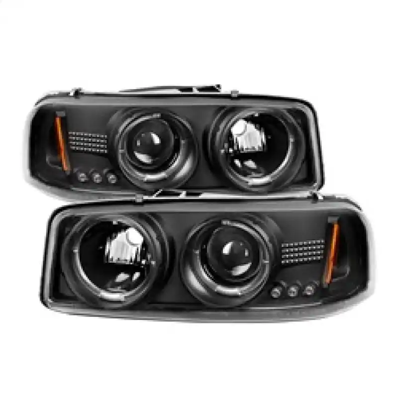 Final Sale Spyder GMC Sierra 1500/2500/3500 99-06 Projector Headlights LED Halo LED Black PRO-YD-CDE00-HL-BK