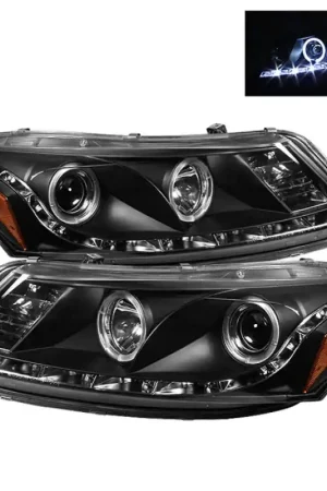 Best Price Spyder 08-12 Honda Accord No Crosstour 4Dr Proj Headlights- LED Halo DRL Blk PRO-YD-HA08-4D-HL-BK