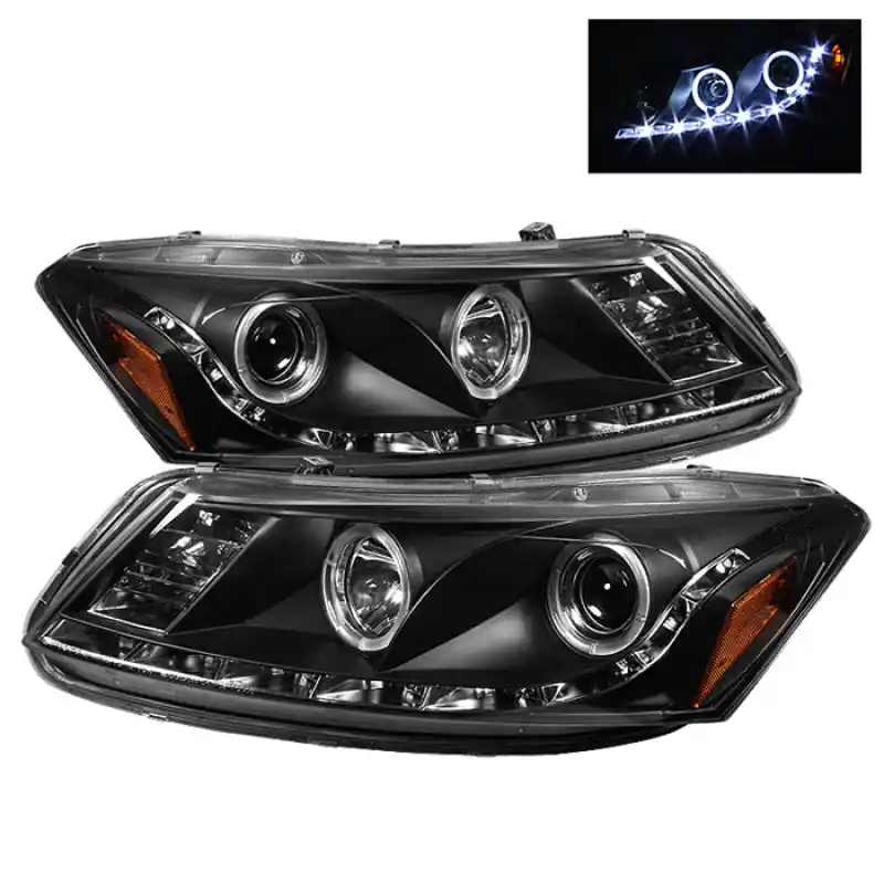 Best Price Spyder 08-12 Honda Accord No Crosstour 4Dr Proj Headlights- LED Halo DRL Blk PRO-YD-HA08-4D-HL-BK