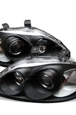 Exclusive Offer Spyder Honda Civic 96-98 Projector Headlights LED Halo Amber Reflector Blk PRO-YD-HC96-AM-BK
