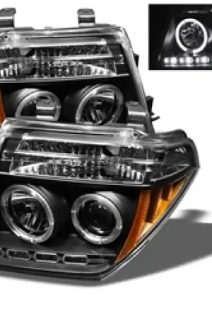 Money Back Guarantee Spyder Nissan Frontier 05-08 Projector Headlights LED Halo LED Blk PRO-YD-NF05-HL-BK