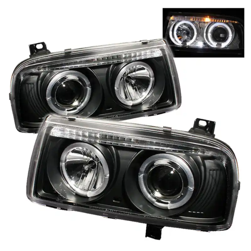 Best Price Spyder Volkswagen Jetta III 93-98 Projector Headlights LED Halo Blk High H1 Low H1 PRO-YD-VJ93-HL-BK