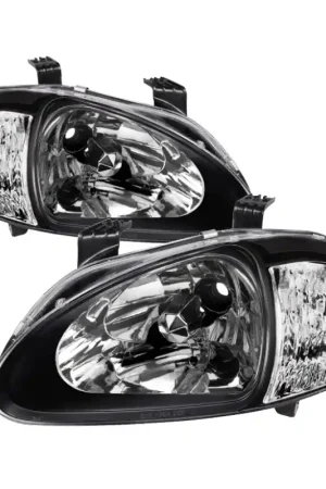 Big Sale xTune Honda Del Sol 93-97 1Pc Crystal Headlights Black HD-ON-HDEL93-1P-BK