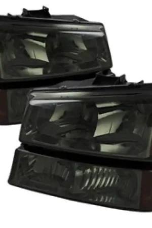 xTune Chevy Silverado 2500HD 03-06 Crystal Headlights w/ Amber Lights Smoke HD-JH-CSIL03-AM-SM-SET Next Day Delivery