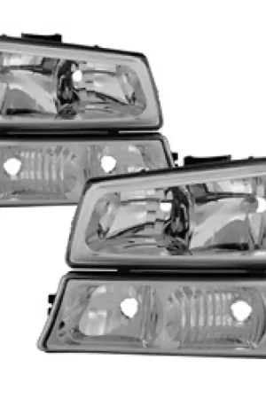 xTune Chevy Silverado 2500HD 03-06 Crystal Headlights w/ Bumper Lights Chrome HD-JH-CSIL03-AM-C-SET Budget