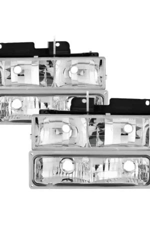xTune Chevy Suburban 94-98 Headlights w/ Corner & Parking Lights 8pcs Chrome HD-JH-CCK88-AM-C-SET Editor’s Pick