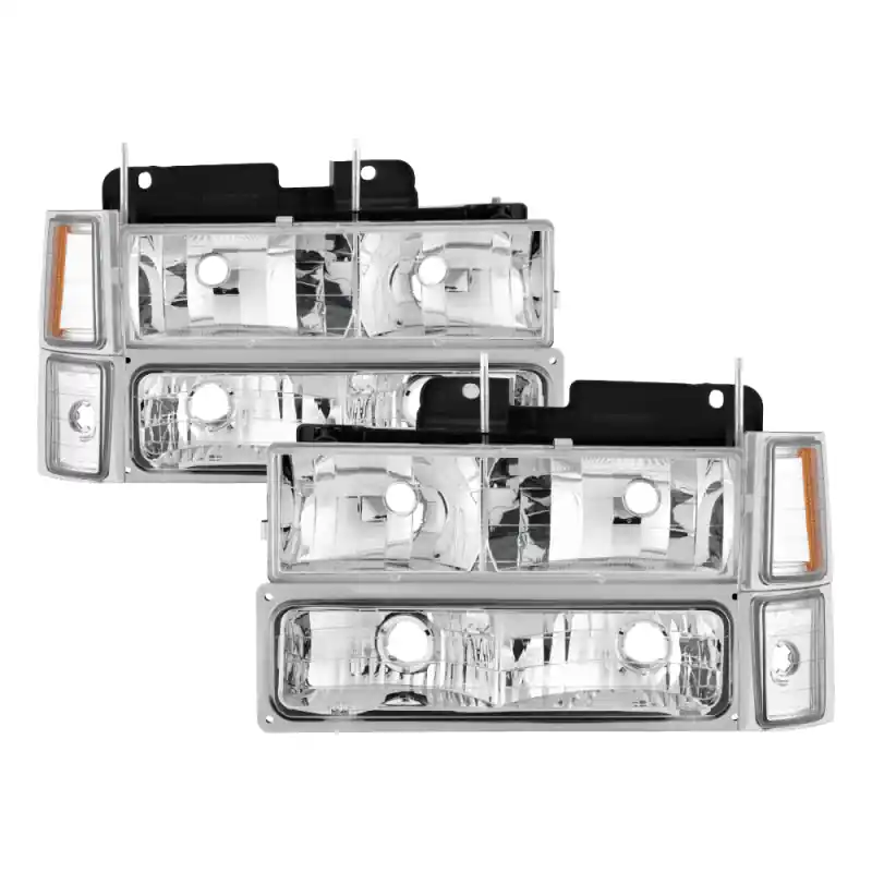 xTune Chevy Suburban 94-98 Headlights w/ Corner & Parking Lights 8pcs Chrome HD-JH-CCK88-AM-C-SET Editor’s Pick