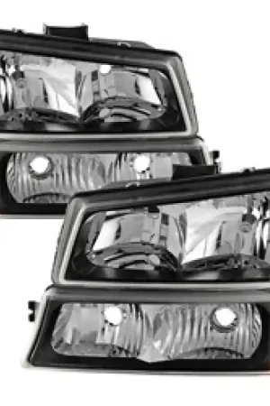 xTune Chevy Silverado 2500HD 03-06 Crystal Headlights w/ Bumper Lights Black HD-JH-CSIL03-AM-BK-SET Order Now