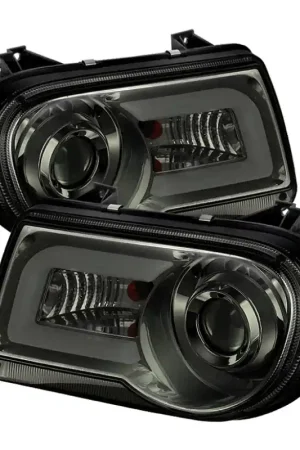 Clearance Spyder Chrysler 300C 05-10 Projector Headlights LED DRL Smoke High/Low H7 PRO-YD-C300C-DRL-SM