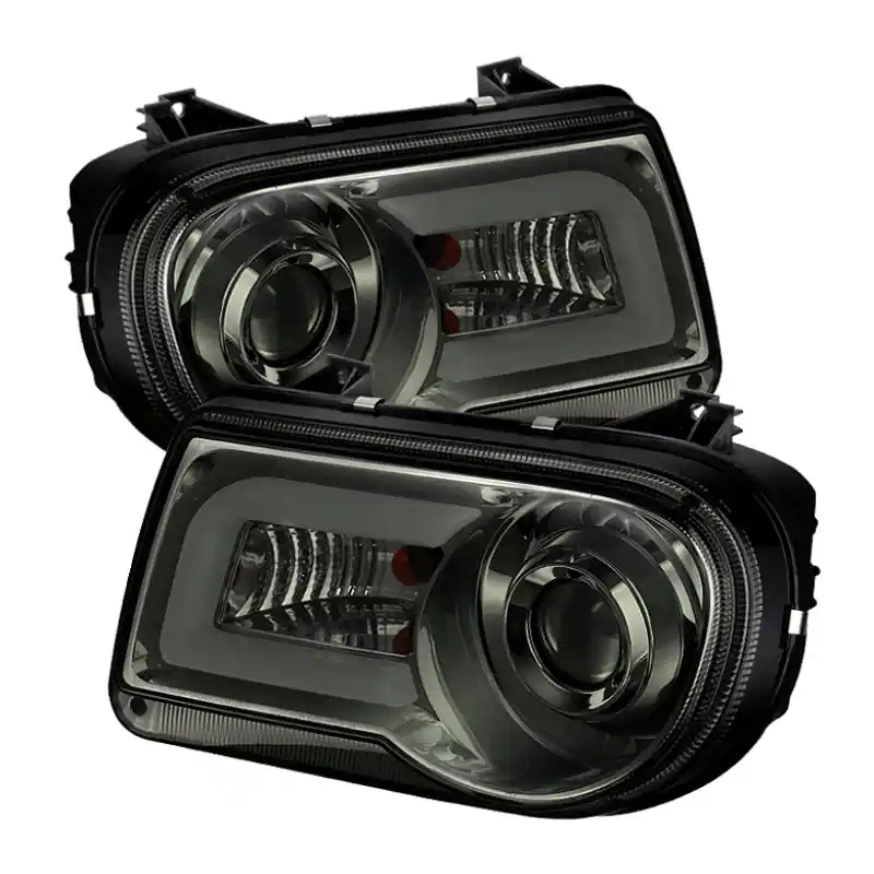 Clearance Spyder Chrysler 300C 05-10 Projector Headlights LED DRL Smoke High/Low H7 PRO-YD-C300C-DRL-SM