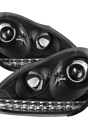Worldwide Shipping Spyder Porsche Cayenne 03-06 Projector Xenon/HID Model- DRL LED Blk PRO-YD-PCAY03-HID-DRL-BK