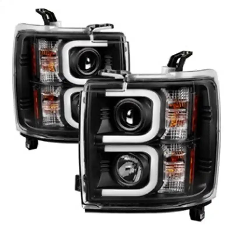 Best Price Spyder Chevy Silverado 2014-16 2500 HD Projector Headlights Light Bar DRL Blk PRO-YD-CSHD14-LBDRL-BK