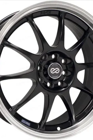 Budget Enkei J10 15x6.5 5x100/114.3 38mm Offset 72.62mm Bore Dia Matte Black w/ Machined Lip Wheel
