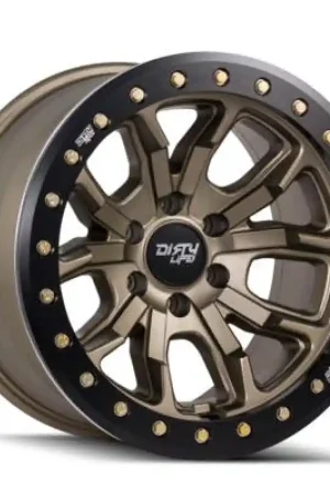 Order Now Dirty Life 9303 DT-1 17x9 / 5x127 BP / -12mm Offset / 78.1mm Hub Satin Gold Wheel - Sim. Beadlock
