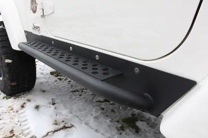 Place Order Fishbone Offroad 97-06 Jeep Wrangler TJ Steel Rock Slider - Black Textured Powdercoat
