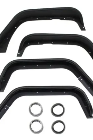 Fishbone Offroad 07-18 Jeep Wrangler Front/Rear Tube Fenders - Aluminum Blk Txtrd Pwdrcoat(Set Of 4) Cheap