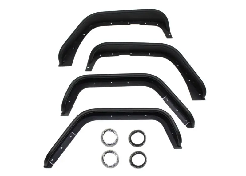 Fishbone Offroad 07-18 Jeep Wrangler Front/Rear Tube Fenders - Aluminum Blk Txtrd Pwdrcoat(Set Of 4) Cheap
