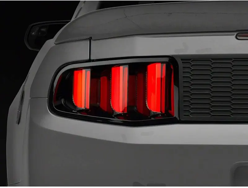 Same Day Shipping Raxiom 10-12 Ford Mustang Vector V2 LED Tail Lights - Gloss Black Housing (Clear Lens)