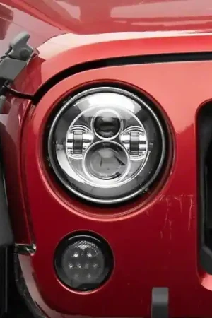 Top Rated Raxiom 97-18 Jeep Wrangler TJ/JK Axial Series LED Daymaker Headlights- Chrome Housing (Clear Lens)
