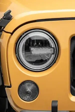 Brand New Raxiom 97-18 Jeep Wrangler TJ/JK 7-Inch LED Headlights w/ Halos- Black Housing (Clear Lens)