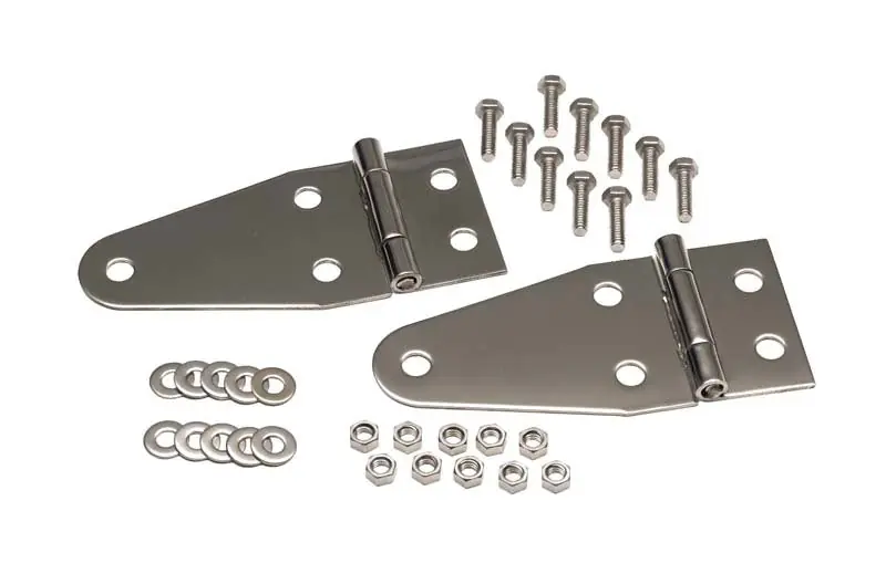 In Demand Kentrol 55-95 Jeep CJ/Wrangler YJ Hood Hinge Pair - Polished Silver