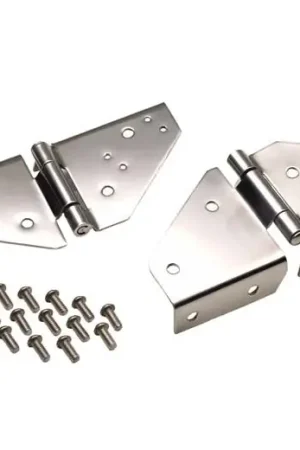 Kentrol 76-95 Jeep CJ/Wrangler YJ Windshield Hinge Pair - Polished Silver Hot Deal