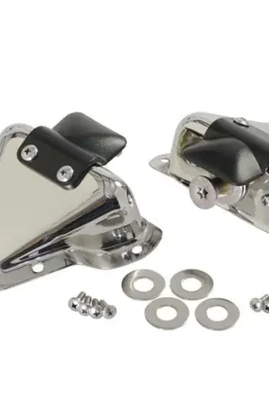Next Day Delivery Kentrol 81-95 Jeep CJ/Wrangler YJ Interior Door Latch Brackets Pair - Polished Silver