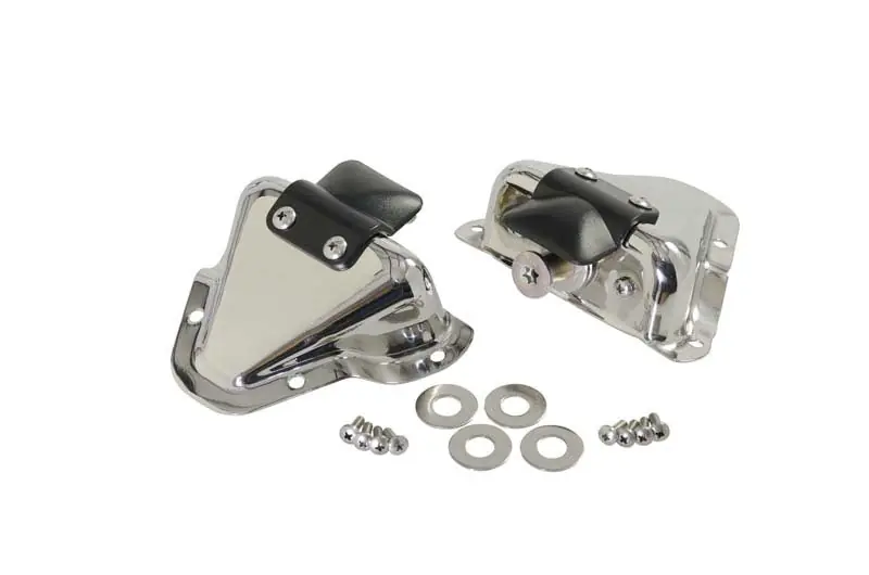 Next Day Delivery Kentrol 81-95 Jeep CJ/Wrangler YJ Interior Door Latch Brackets Pair - Polished Silver