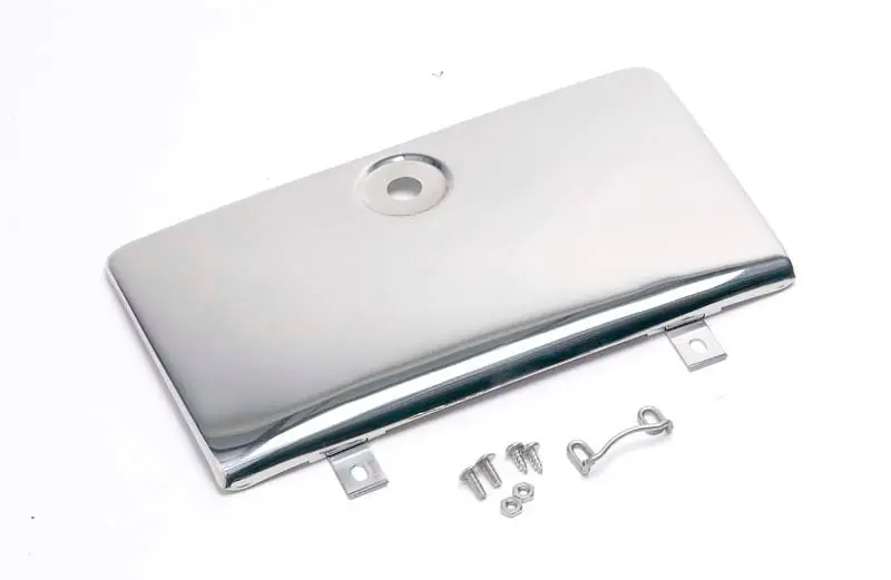 Kentrol 72-86 Jeep CJ Glove Box Door Use with OE Key Lock - Polished Silver Place Order