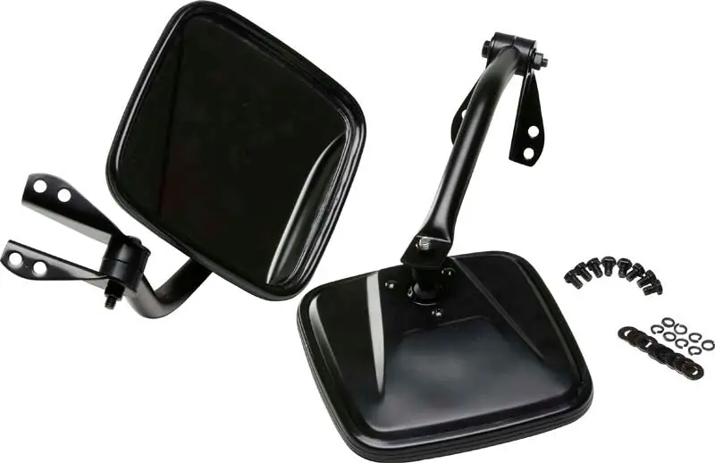 Kentrol 55-86 Jeep CJ Mirror Kit Pair- Powdercoat Black Buy Today