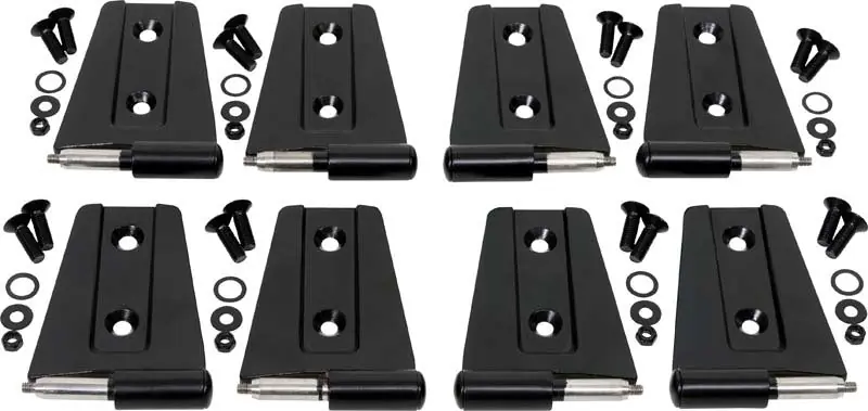 Kentrol 07-18 Jeep Wrangler JK Door Hinge Set 8 Pieces 4 Door - Powdercoat Black Latest