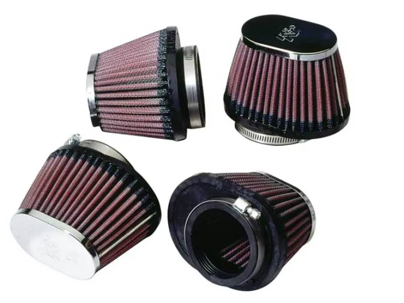 Best Choice K&N Universal Chrome Oval Tapered Filter 2.125inFlgID x 4inBOL x 3inBOW x 3inTOL x 2inTOW x 2.75inH
