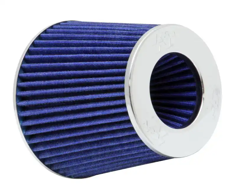 Buy Online K&N Universal Air Filter Chrome Round Tapered Blue - 4in Flange ID x 1.125in Flange Length x 5.5in H