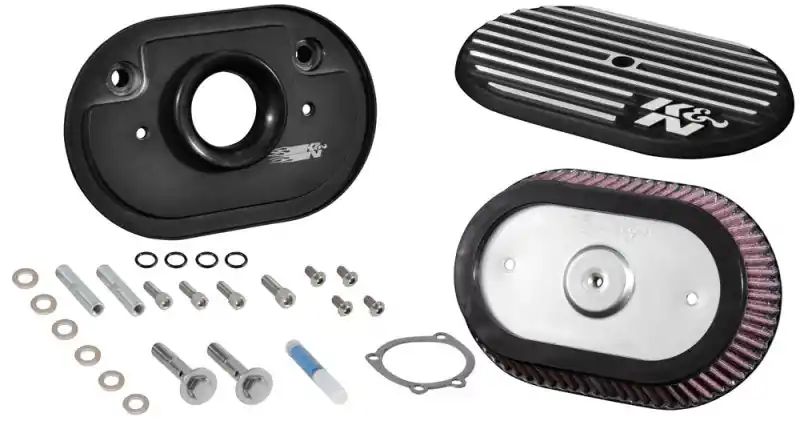 K&N Street Metal Intake System for 02-06 Harley-Davidson Road King F/I 88cl Side Draft Dyna/Softail Top Rated