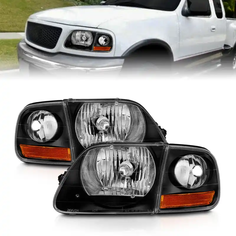 ANZO 1997-2003 Ford F150 Crystal Headlight Black w/ Parking Light Place Order