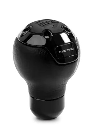 Clearance Momo Nero Shift Knob - Tall Black Leather, Black Chrome Insert