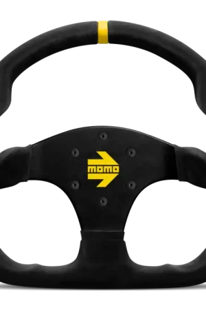 Momo MOD30 Steering Wheel 320 mm - Black Suede/Black Spokes/1 Stripe Handmade