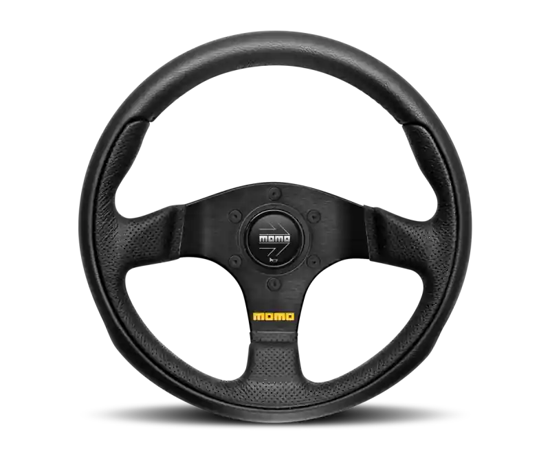 Special Offer Momo Team Steering Wheel 300 mm - 4 Black Leather/Black Spokes