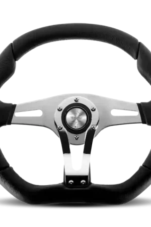 Momo Trek RSteering Wheel - Trek R/350 mm mmeter - Black AirLeather/Brshd Al Spokes Order Now