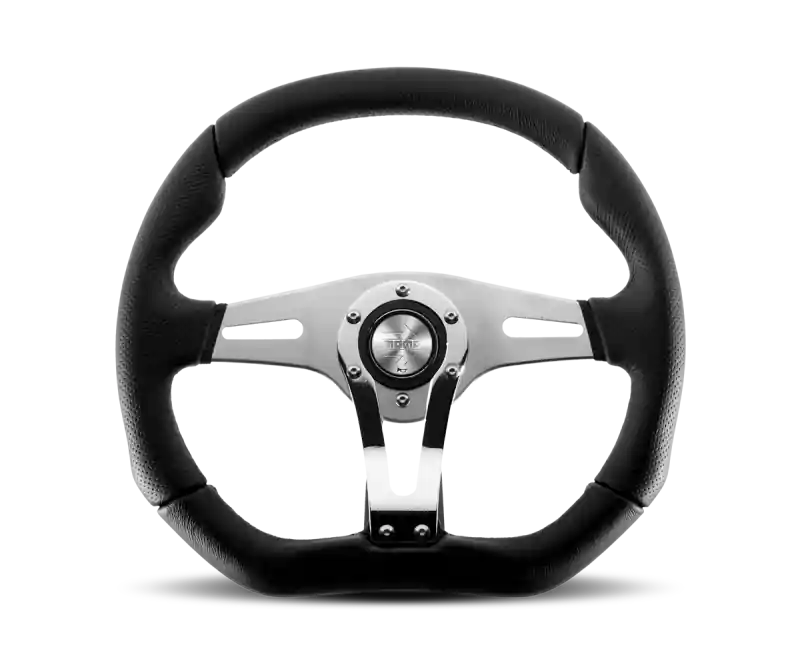 Momo Trek RSteering Wheel - Trek R/350 mm mmeter - Black AirLeather/Brshd Al Spokes Order Now