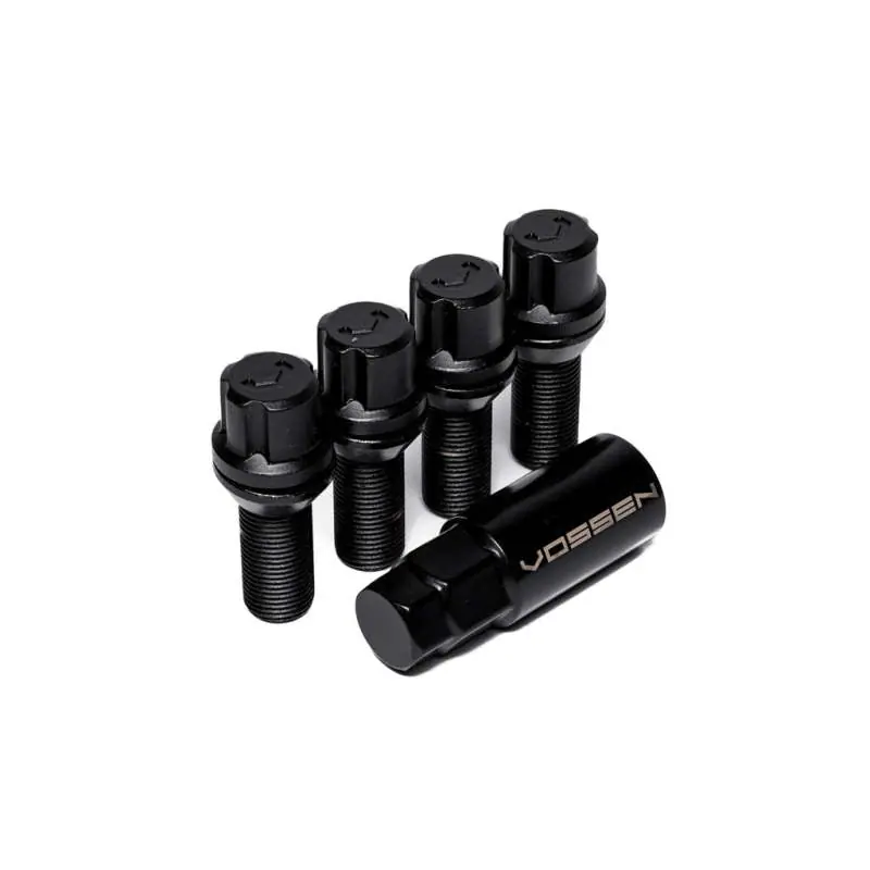 Direct From Manufacturer Vossen 30mm Lock Bolt - 14x1.5 - 17mm Hex - Cone Seat - Black (Set of 4)