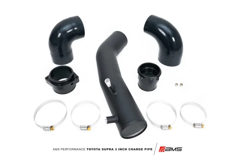 AMS Performance 2020+ Toyota Supra A90 Aluminum 3in Charge Pipe Kit Direct From Factory