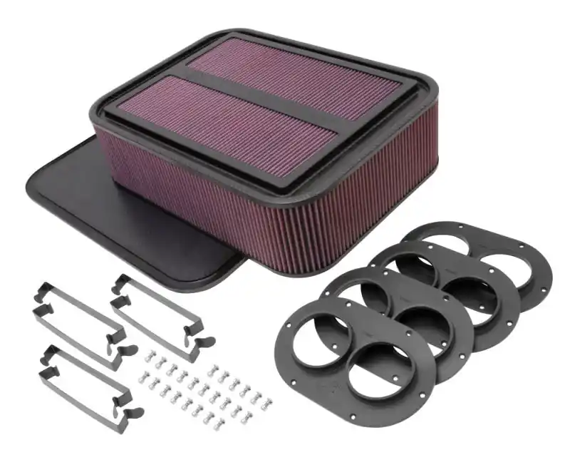 K&N Custom Racing Air Filter - Rectangular Carbon Fiber 4in Air Box w/ 2.75in Air Horn Free Delivery