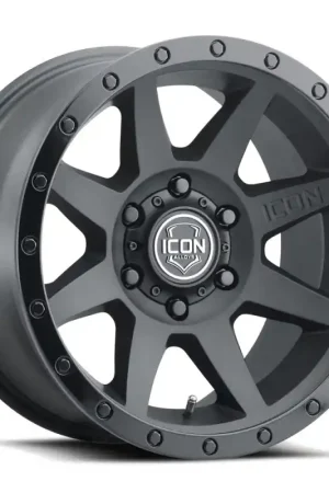 ICON Rebound 17x8.5 6x5.5 0mm Offset 4.75in BS 106.1mm Bore Double Black Wheel Money Back Guarantee