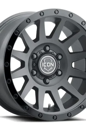 Low Price ICON Compression 18x9 6x5.5 0mm Offset 5in BS 106.1mm Bore Double Black Wheel