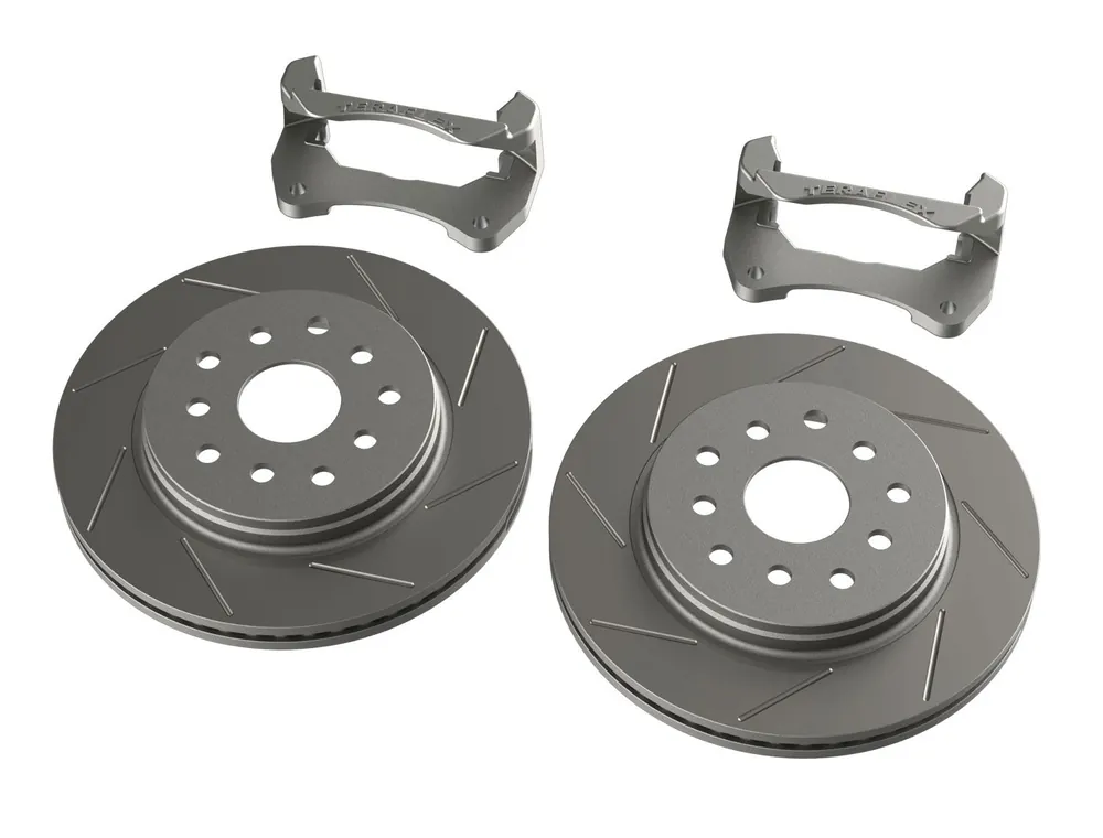 ~(58 lbs. 27X15X9)~ JK Front Performance Big Slotted Rotor Kit 07-Pres Wrangler JK TeraFlex Budget