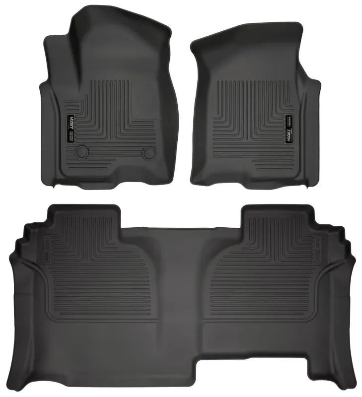 Husky Liners 19-23 GMC Sierra 1500 Double Cab Weatherbeater Black Front & 2nd Seat Floor Liners Grab Now