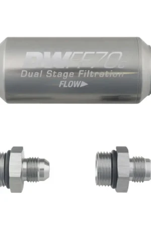 Low Price DeatschWerks 6AN 10 Micron 70mm Compact In-Line Fuel Filter Kit